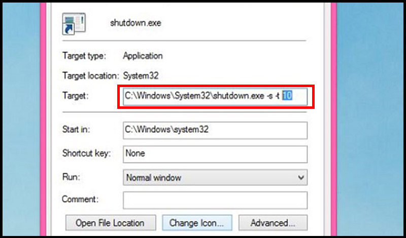 Thay đổi gi&aacute; trị x của ph&iacute;m tắt